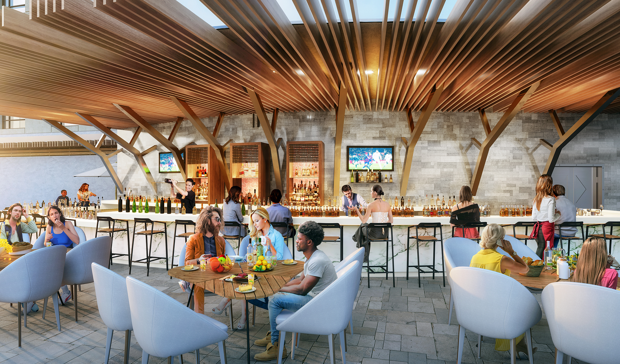 Four Points by Sheraton Piarco Intl Airport exterior bar with ceiling med